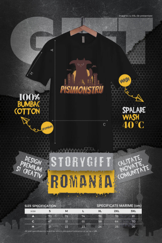 Tricou Femei, Barbati, Copii, Fata, Baiat, Unisex Personalizat Pisica Imensă Neagră cu Text PisiMonstru – Cadou Personalizat pentru Iubitorii de Motani și Pisici [3]