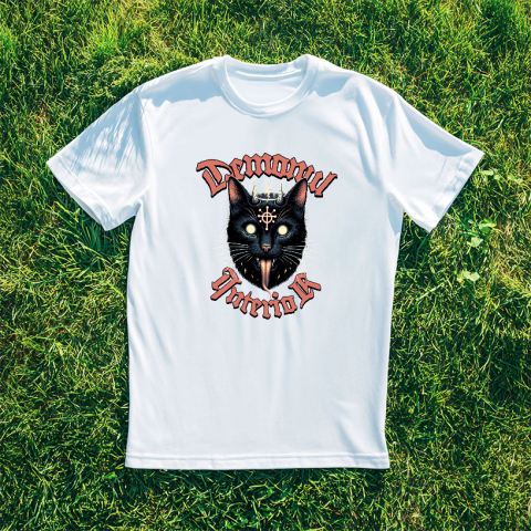 Tricou Femei, Barbati, Copii, Fata, Baiat, Unisex Personalizat Pisica Neagră Stil Iluminați Halloween – Cadou „Demonul Interior” pentru Iubitorii De Pisici și Halloween [2]
