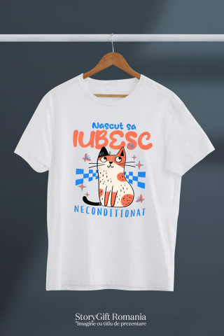 Tricou Femei, Barbati, Copii, Fata, Baiat, Unisex Personalizat "Pisica Portocalie cu Mesaj Iubire Necondiționată - Cadou pentru Iubitorii de Pisici" [2]