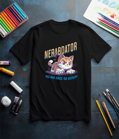 Tricou Femei, Barbati, Copii, Fata, Baiat, Unisex Personalizat Pisica Furioasă Cu Gheare „Nu Am Făcut Să Aștept” – Cadou Amuzant Pentru Iubitorii De Pisici Și Animale [2]