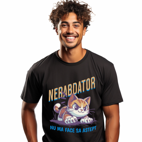 PISICI - Tricou Femei, Barbati, Copii, Fata, Baiat, Unisex Personalizat Pisica Furioasă Cu Gheare „Nu Am Făcut Să Aștept” – Cadou Amuzant Pentru Iubitorii De Pisici Și Animale