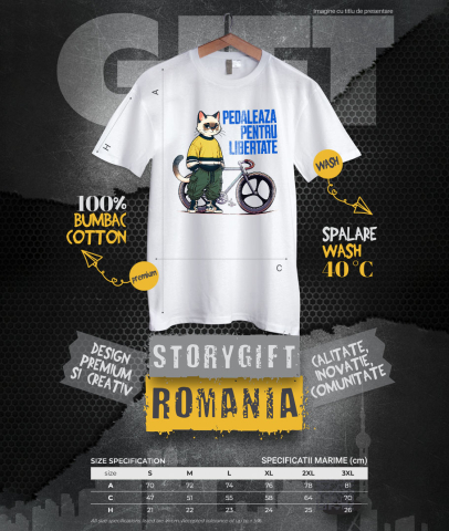 Tricou Femei, Barbati, Copii, Fata, Baiat, Unisex Personalizat Pisică Modernă pe Bicicletă – Design Haios pentru Cadouri Personalizate [3]