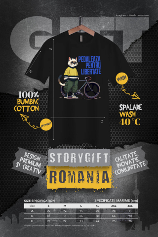 Tricou Femei, Barbati, Copii, Fata, Baiat, Unisex Personalizat Pisică Modernă pe Bicicletă – Design Haios pentru Cadouri Personalizate [3]