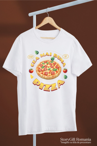 Tricou Femei, Barbati, Copii, Fata, Baiat, Unisex Personalizat Pizza Imensă cu Peperoni și Legume - Fast Food Delicios pentru Familie și Prieteni [2]