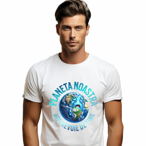 Tricou Femei, Barbati, Copii, Fata, Baiat, Unisex Personalizat "Produse personalizate ecologice – Planeta Pământ plângând, protejează natura pentru viitor"