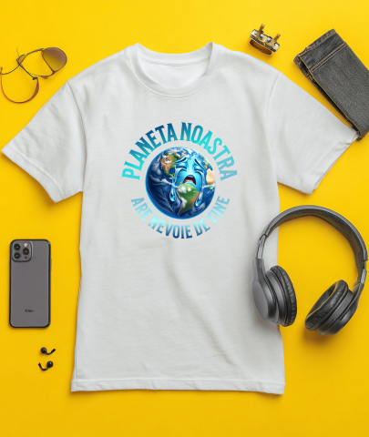 Tricou Femei, Barbati, Copii, Fata, Baiat, Unisex Personalizat "Produse personalizate ecologice – Planeta Pământ plângând, protejează natura pentru viitor" [2]