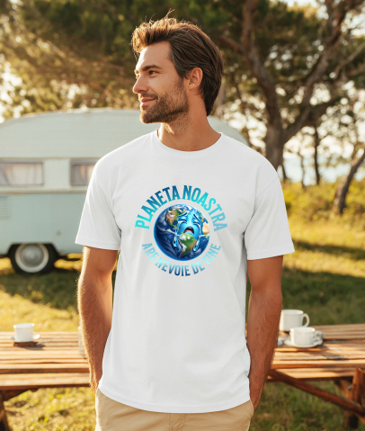 Tricou Femei, Barbati, Copii, Fata, Baiat, Unisex Personalizat "Produse personalizate ecologice – Planeta Pământ plângând, protejează natura pentru viitor" [1]