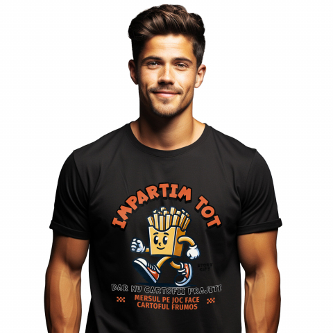 MANCARE - Tricou Femei, Barbati, Copii, Fata, Baiat, Unisex Personalizat Cadouri personalizate cu fast food | Cartofi prăjiți și adidași roșii pentru familie și prieteni