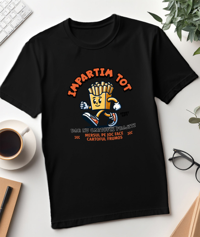 Tricou Femei, Barbati, Copii, Fata, Baiat, Unisex Personalizat Cadouri personalizate cu fast food | Cartofi prăjiți și adidași roșii pentru familie și prieteni [2]