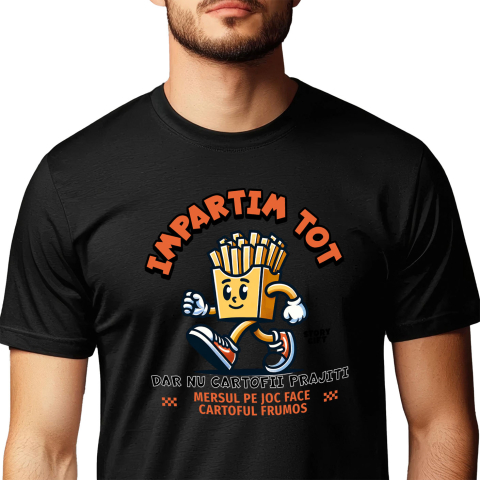 Mancare - Tricou Femei, Barbati, Copii, Fata, Baiat, Unisex Personalizat Cadouri personalizate cu fast food | Cartofi prăjiți și adidași roșii pentru familie și prieteni