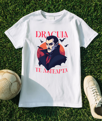 Tricou Femei, Barbati, Copii, Fata, Baiat, Unisex Personalizat Portret Dracula Cu Pelerină | Cadouri Personalizate Halloween Vlad Țepeș [2]