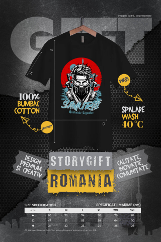 Tricou Femei, Barbati, Copii, Fata, Baiat, Unisex Personalizat Cadouri personalizate – Portret ninja cu mască și sabii, samurai războinic legendar [3]