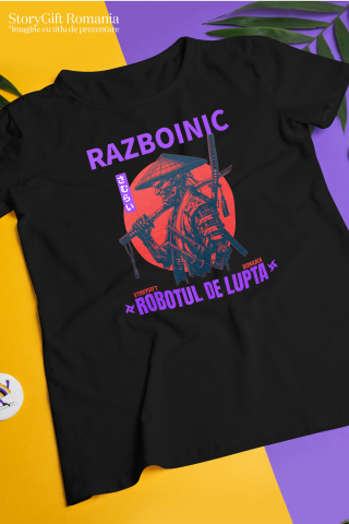 Tricou Femei, Barbati, Copii, Fata, Baiat, Unisex Personalizat Cadouri personalizate – Robot războinic cu pălărie în stil samurai și ninja [2]