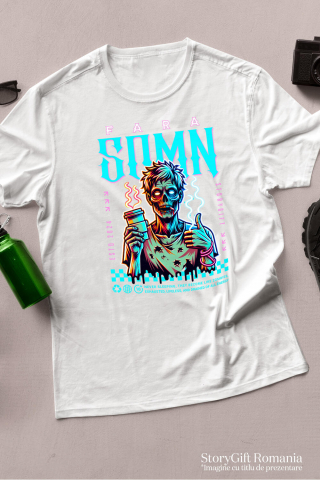 Tricou Femei, Barbati, Copii, Fata, Baiat, Unisex Personalizat „Cana Personalizată „Zombie Extenuat” - Cadou Amuzant pentru Iubitorii de Cafea” [2]