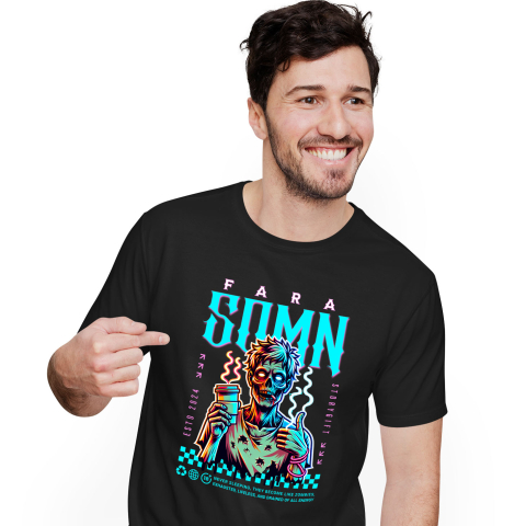 Tricou Femei, Barbati, Copii, Fata, Baiat, Unisex Personalizat „Cana Personalizată „Zombie Extenuat” - Cadou Amuzant pentru Iubitorii de Cafea”