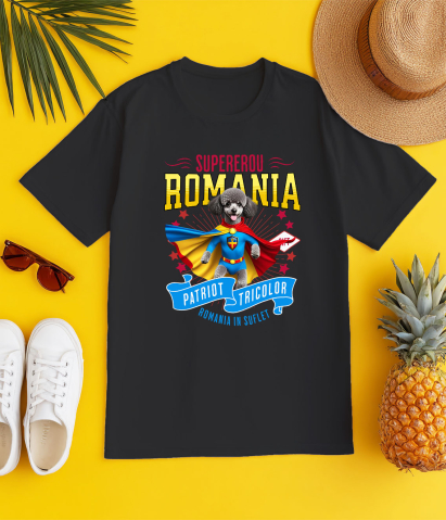 Tricou Femei, Barbati, Copii, Fata, Baiat, Unisex Personalizat Pudel în Costum de Căpitan România – Cadou Personalizat pentru Iubitorii de Câini [2]