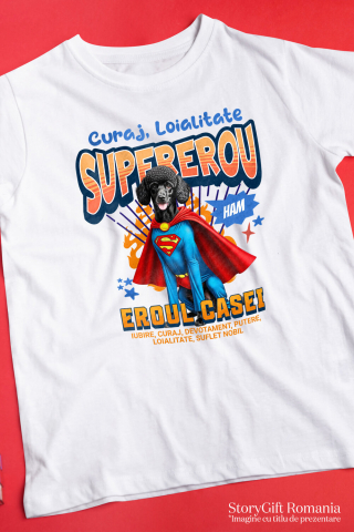 Tricou Femei, Barbati, Copii, Fata, Baiat, Unisex Personalizat Pudel în Costum de Superman – Produse Personalizate pentru Familie și Copii [2]