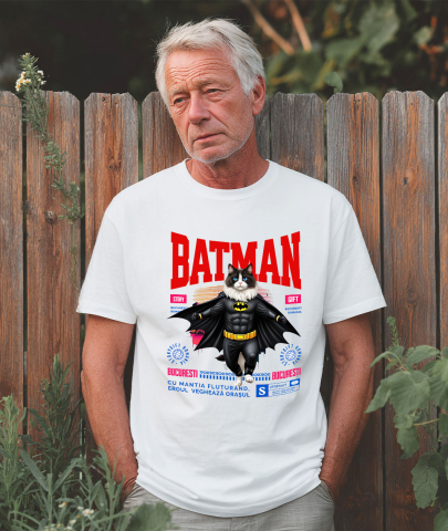 Tricou Femei, Barbati, Copii, Fata, Baiat, Unisex Personalizat Pisica Ragdoll în Costum de Batman – Un Supererou Adorabil pentru Copii și Iubitorii de Pisici [1]