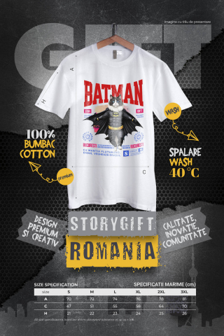 Tricou Femei, Barbati, Copii, Fata, Baiat, Unisex Personalizat Pisica Ragdoll în Costum de Batman – Un Supererou Adorabil pentru Copii și Iubitorii de Pisici [3]