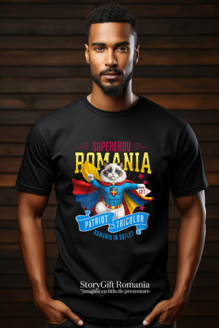 Tricou Femei, Barbati, Copii, Fata, Baiat, Unisex Personalizat Pisica Ragdoll în Costum de Căpitan România – Supererou pentru Copii și Iubitorii de Animale [1]