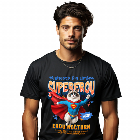 Tricou Femei, Barbati, Copii, Fata, Baiat, Unisex Personalizat Pisică Ragdoll Supererou – Design Personalizat pentru Iubitorii de Animale și Familie