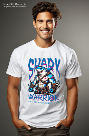 Tricou Femei, Barbati, Copii, Fata, Baiat, Unisex Personalizat Tricou Personalizat Rechin Puternic – Luptă pentru Libertate și Fericire | Cadou Inspirațional [1]
