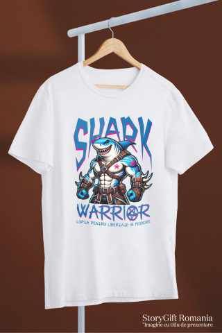 Tricou Femei, Barbati, Copii, Fata, Baiat, Unisex Personalizat Tricou Personalizat Rechin Puternic – Luptă pentru Libertate și Fericire | Cadou Inspirațional [2]