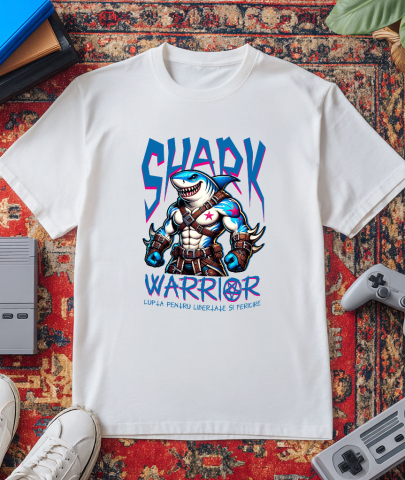 Tricou Femei, Barbati, Copii, Fata, Baiat, Unisex Personalizat Tricou Personalizat Rechin Puternic – Luptă pentru Libertate și Fericire | Cadou Inspirațional [2]