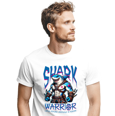 Animale - Tricou Femei, Barbati, Copii, Fata, Baiat, Unisex Personalizat Tricou Personalizat Rechin Puternic – Luptă pentru Libertate și Fericire | Cadou Inspirațional