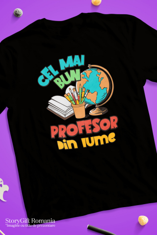 Tricou Femei, Barbati, Copii, Fata, Baiat, Unisex Personalizat Rechizite Școlare – Carte, Glob Pământesc, Educație pentru Copii [2]