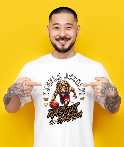 Tricou Femei, Barbati, Copii, Fata, Baiat, Unisex Personalizat Leul Furios – Jucător de Baschet în Meci Intens | Design Sportiv [1]