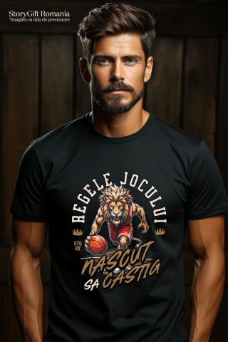 Tricou Femei, Barbati, Copii, Fata, Baiat, Unisex Personalizat Leul Furios – Jucător de Baschet în Meci Intens | Design Sportiv [1]