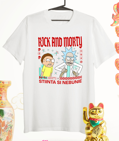 Tricou Barbati cu Rick & Morty Fac Un Nou Experiment 100% Bumbac, Alb, M [2]