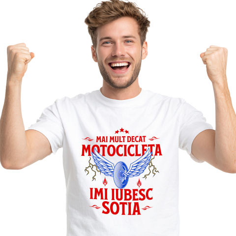 Motociclete - Tricou Femei, Barbati, Copii, Fata, Baiat, Unisex Personalizat Roată Motocicletă Cu Aripi – Simbolul Libertății Pe Două Roți