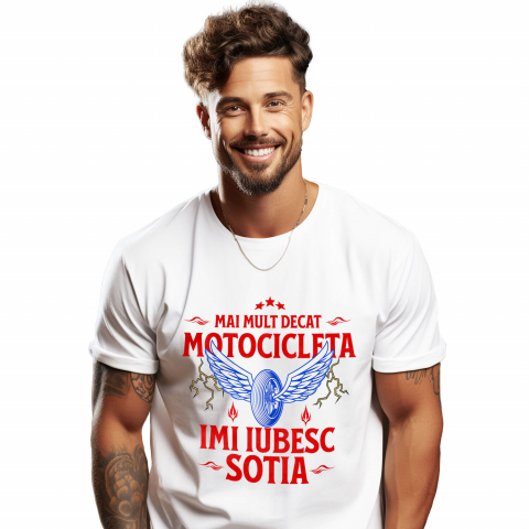 Tricou Femei, Barbati, Copii, Fata, Baiat, Unisex Personalizat Roată Motocicletă Cu Aripi – Simbolul Libertății Pe Două Roți