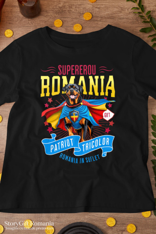 Tricou Femei, Barbati, Copii, Fata, Baiat, Unisex Personalizat Rottweiler în Costum de Căpitan România – Cadou Personalizat pentru Iubitorii de Câini [2]