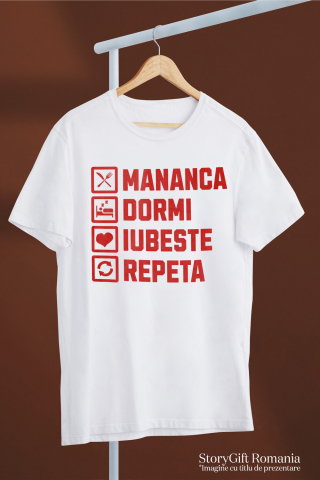 Tricou Femei, Barbati, Copii, Fata, Baiat, Unisex Personalizat „Rutina Zilnică de Dragoste - Cadou Amuzant și Personalizat pentru Iubita, Familie și Prieteni de Valentine's Day” [2]