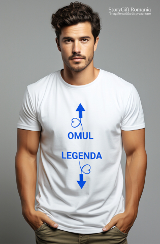Tricou Femei, Barbati, Copii, Fata, Baiat, Unisex Personalizat „Omul Legendar” cu Săgeți și Inimioare – Mesaj Haios și Sarcastic pentru Cadouri Personalizate [1]