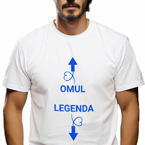 AMUZANTE - Tricou Femei, Barbati, Copii, Fata, Baiat, Unisex Personalizat „Omul Legendar” cu Săgeți și Inimioare – Mesaj Haios și Sarcastic pentru Cadouri Personalizate