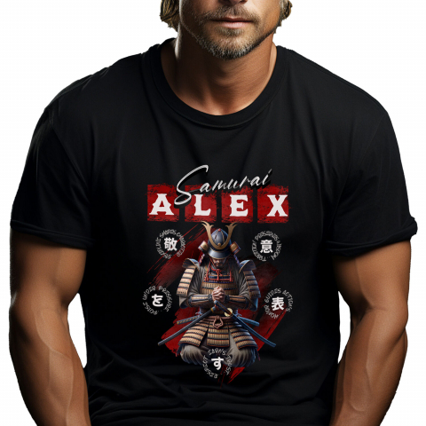 Tricou Femei, Barbati, Copii, Fata, Baiat, Unisex Personalizat Samurai ninja cu armură și rugăciune – Portret personalizat cu influențe din cultura chineză