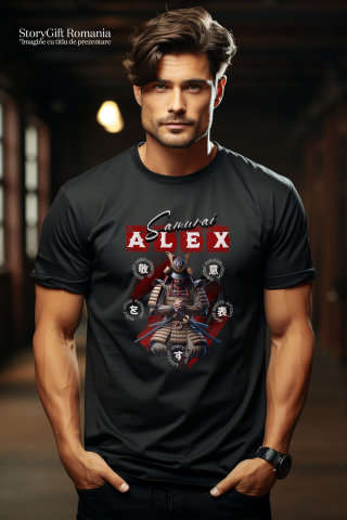 Tricou Femei, Barbati, Copii, Fata, Baiat, Unisex Personalizat Samurai ninja cu armură și rugăciune – Portret personalizat cu influențe din cultura chineză [1]