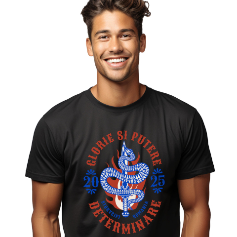 Tricou Femei, Barbati, Copii, Fata, Baiat, Unisex Personalizat Sarpe Periculos cu Sabie - Putere, Glorie și Determinare pentru Cadouri Personalizate