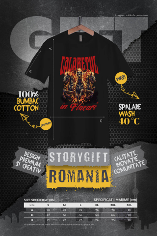 Tricou Femei, Barbati, Copii, Fata, Baiat, Unisex Personalizat Schelete și Cai în Flăcări - Calaretul în Flăcări Halloween - Cadouri Personalizate Groază [3]