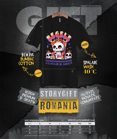 Tricou Femei, Barbati, Copii, Fata, Baiat, Unisex Personalizat Schelet Craniu Uman cu Coroana Regală | Cadou Groază Regal pentru Halloween [3]