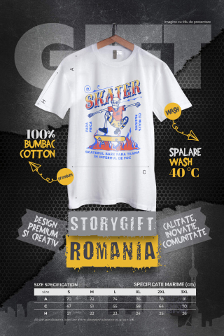 Tricou Femei, Barbati, Copii, Fata, Baiat, Unisex Personalizat Schelet Skateboard Craniu în Flăcări – Design Extrem pentru Skateri [3]