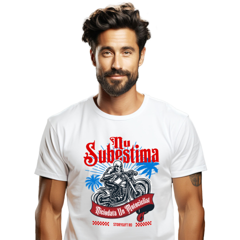 Motociclete - Tricou Femei, Barbati, Copii, Fata, Baiat, Unisex Personalizat Schelete Motociclist – Aventură Înfricoșătoare pe Insulă Tropicală