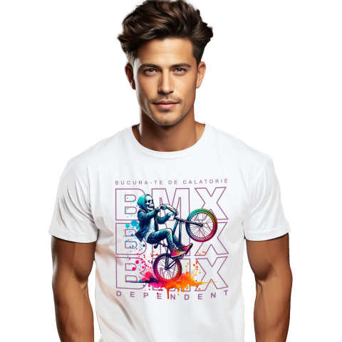 Sport - Tricou Femei, Barbati, Copii, Fata, Baiat, Unisex Personalizat Schelet pe BMX - Tricou Personalizat Motivațional pentru Rideri și Sportivi