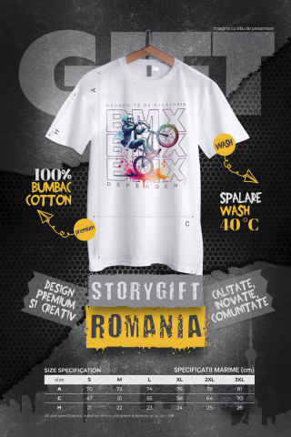 Tricou Femei, Barbati, Copii, Fata, Baiat, Unisex Personalizat Schelet pe BMX - Tricou Personalizat Motivațional pentru Rideri și Sportivi [3]