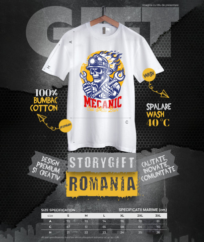 Tricou Femei, Barbati, Copii, Fata, Baiat, Unisex Personalizat Schelet Uman în Flăcări – Design Personalizat pentru Mecanicii și Iubitorii de Mașini [3]