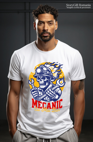 Tricou Femei, Barbati, Copii, Fata, Baiat, Unisex Personalizat Schelet Uman în Flăcări – Design Personalizat pentru Mecanicii și Iubitorii de Mașini [1]